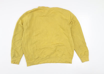 Nike Women's Yellow Crew Neck Pullover Sweatshirt M Cotton Blend