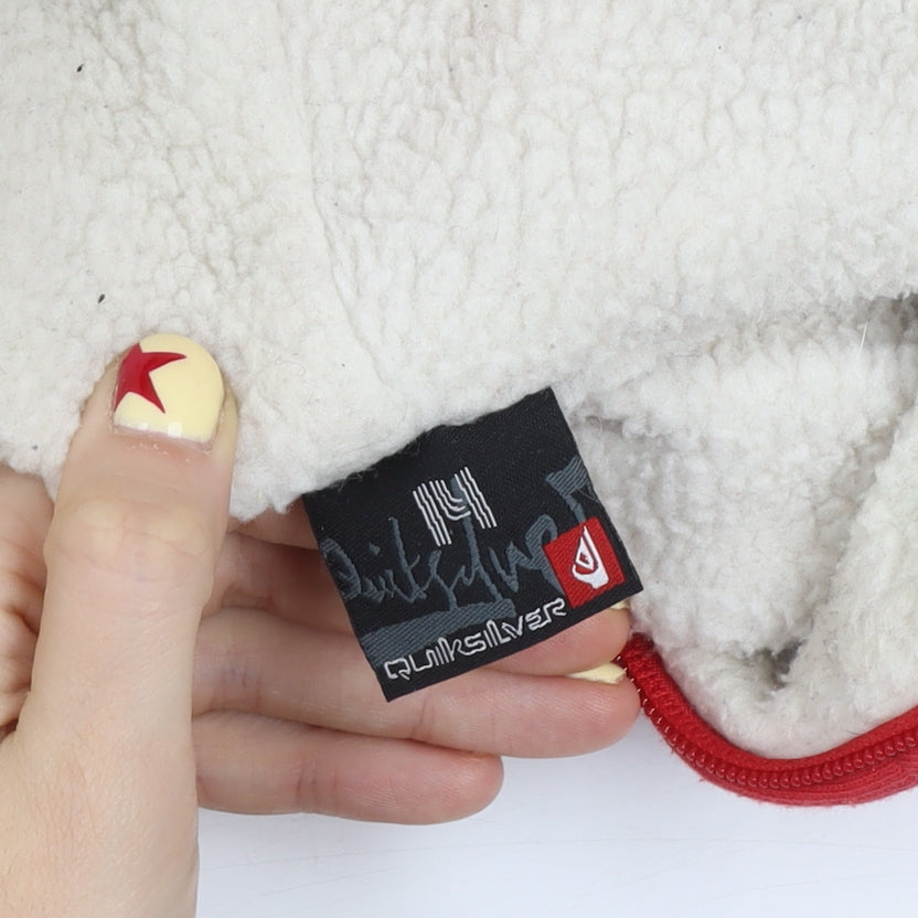 Quiksilver Boys Red Sherpa-Lined Hooded Full Zip Jacket 14 Years