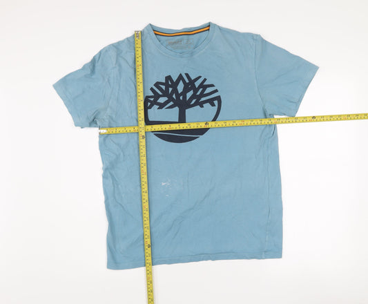 Timberland Men's Blue Cotton Graphic Print T-Shirt Size S