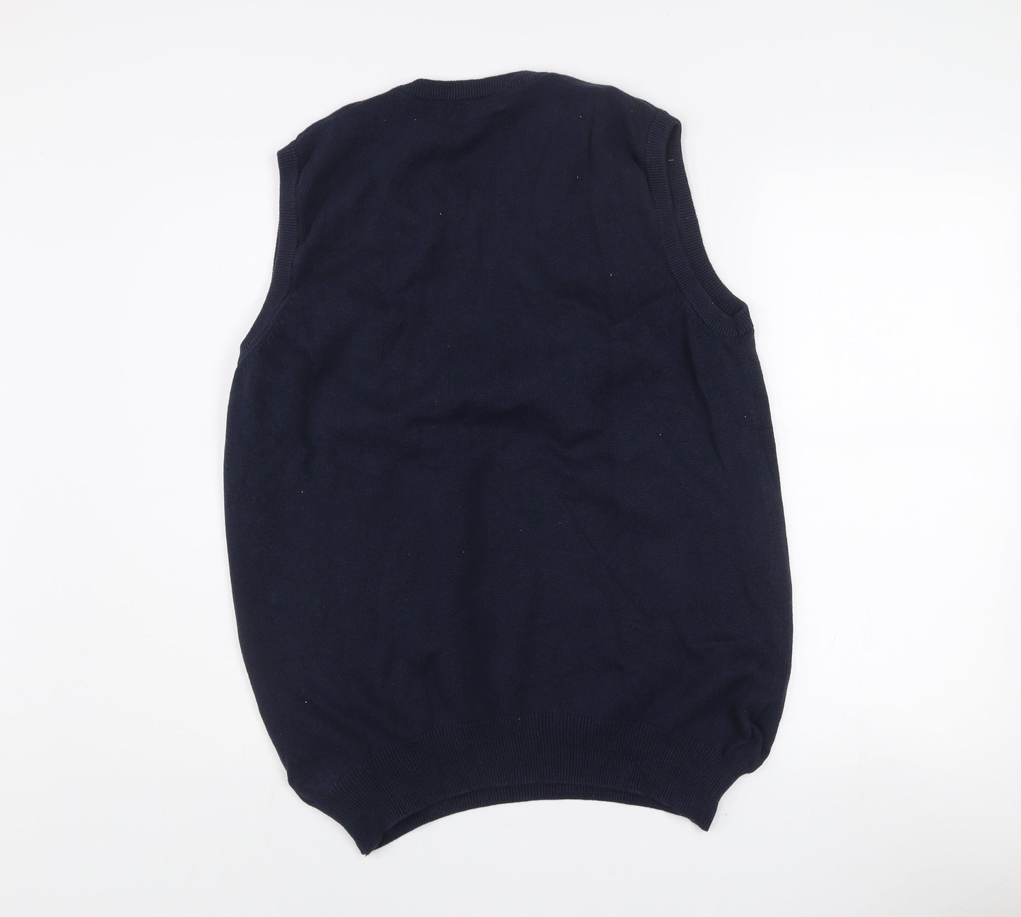 Maine New England Mens Navy Blue Cotton V-Neck Vest M