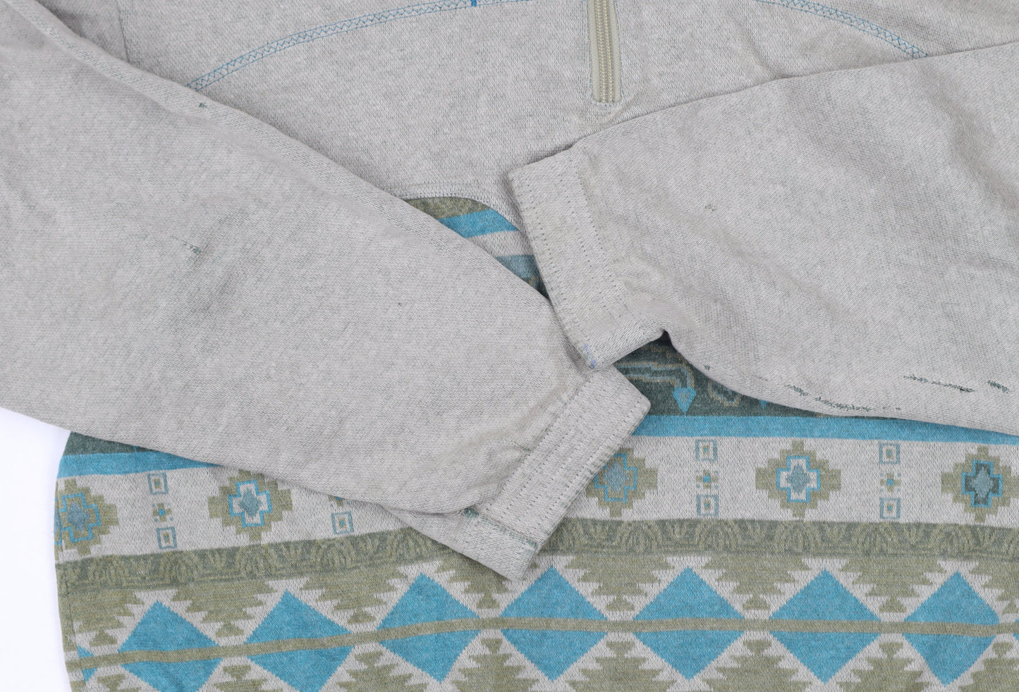 L'Alpina Mens Grey Aztec 1/4 Zip Sweatshirt Size S Made in Italy