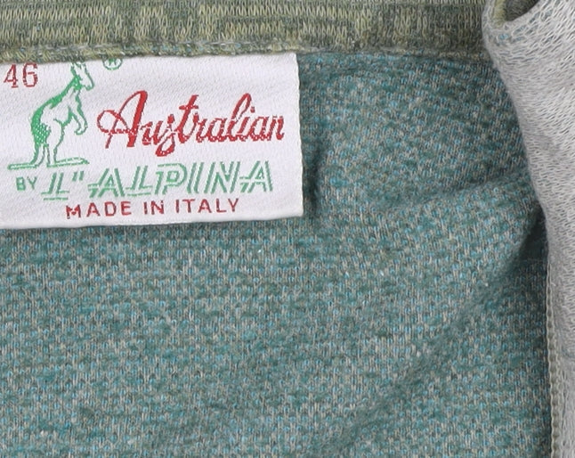 L'Alpina Mens Grey Aztec 1/4 Zip Sweatshirt Size S Made in Italy