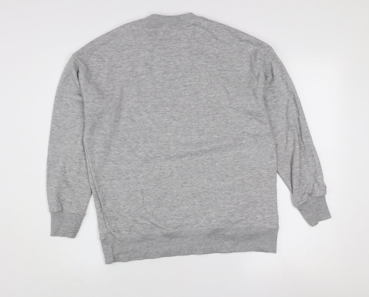 Pull & Bear Women's Grey Graphic B4N Logo Pullover Sweatshirt Size S