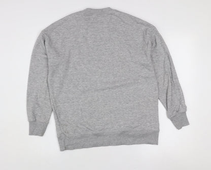Pull & Bear Women's Grey Graphic B4N Logo Pullover Sweatshirt Size S