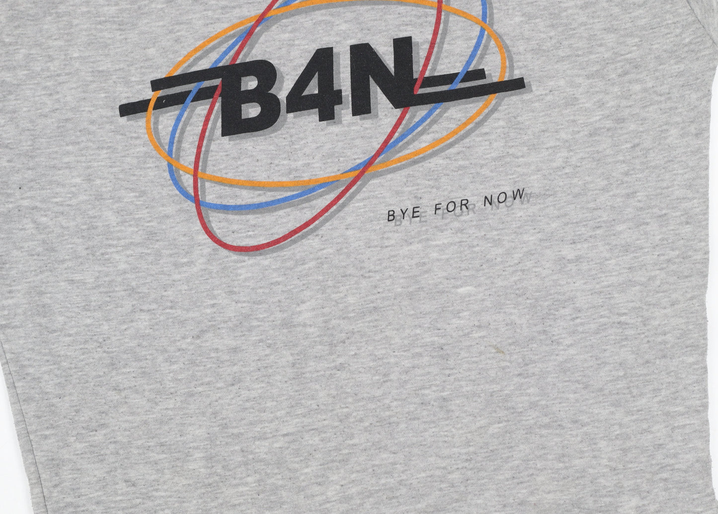 Pull & Bear Women's Grey Graphic B4N Logo Pullover Sweatshirt Size S