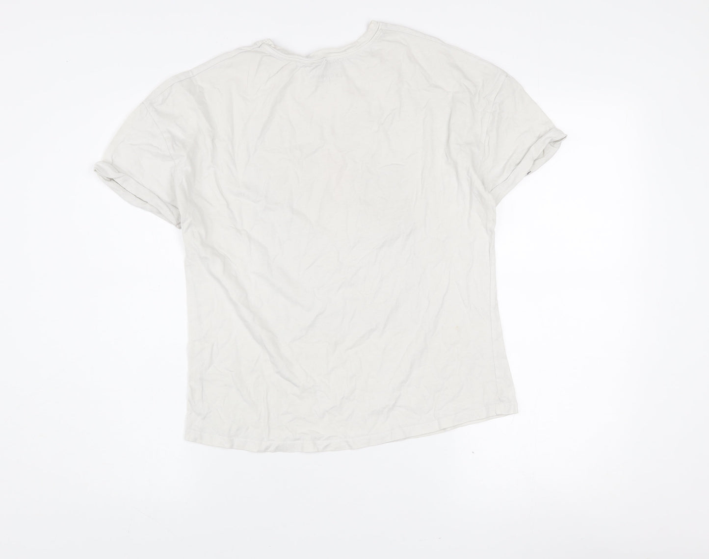 Stradivarius Women’s White Art Print Supermuse T-Shirt Size 12