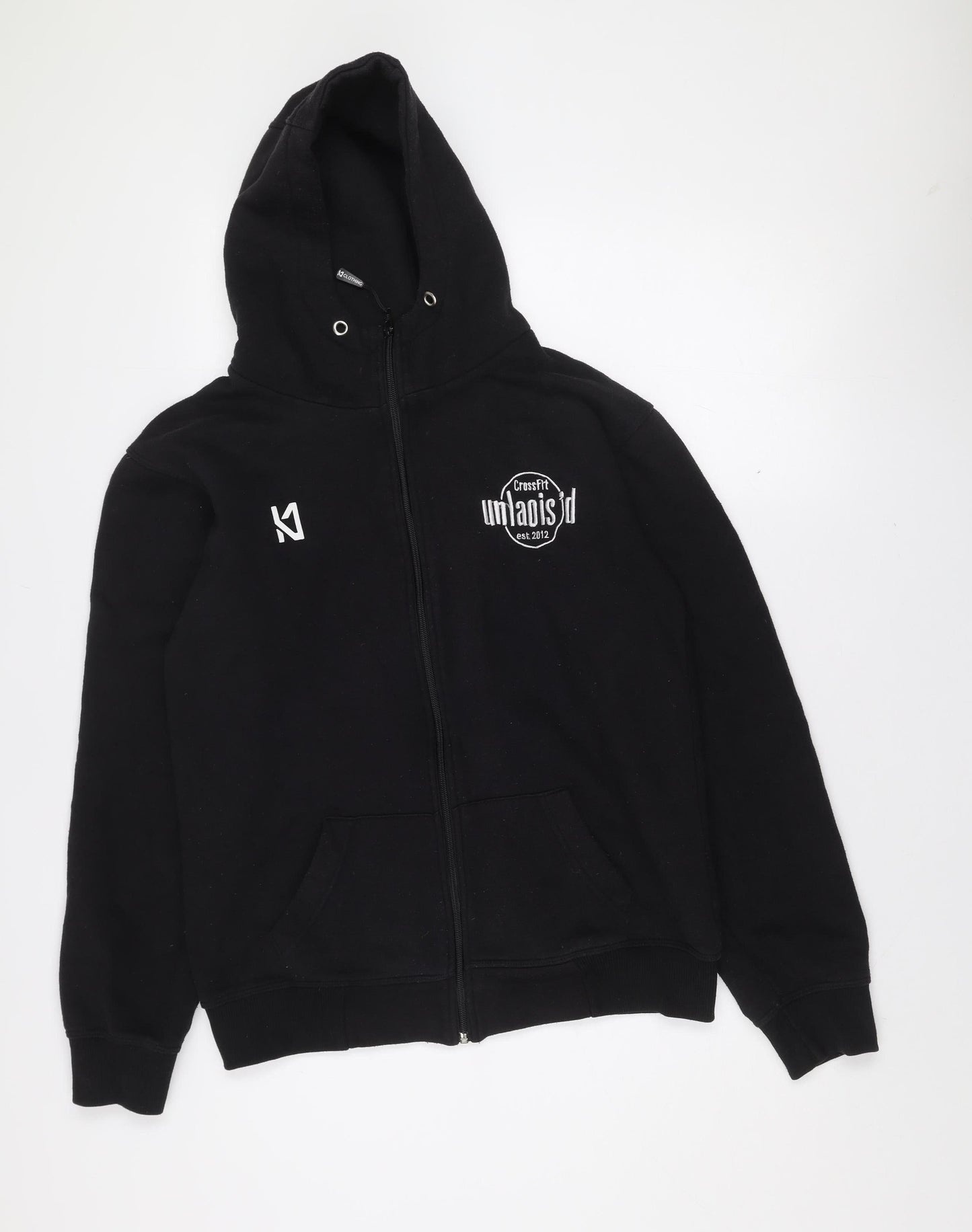 K1 Clothing Men’s Black Small Full Zip Hooded Jacket CrossFit Style