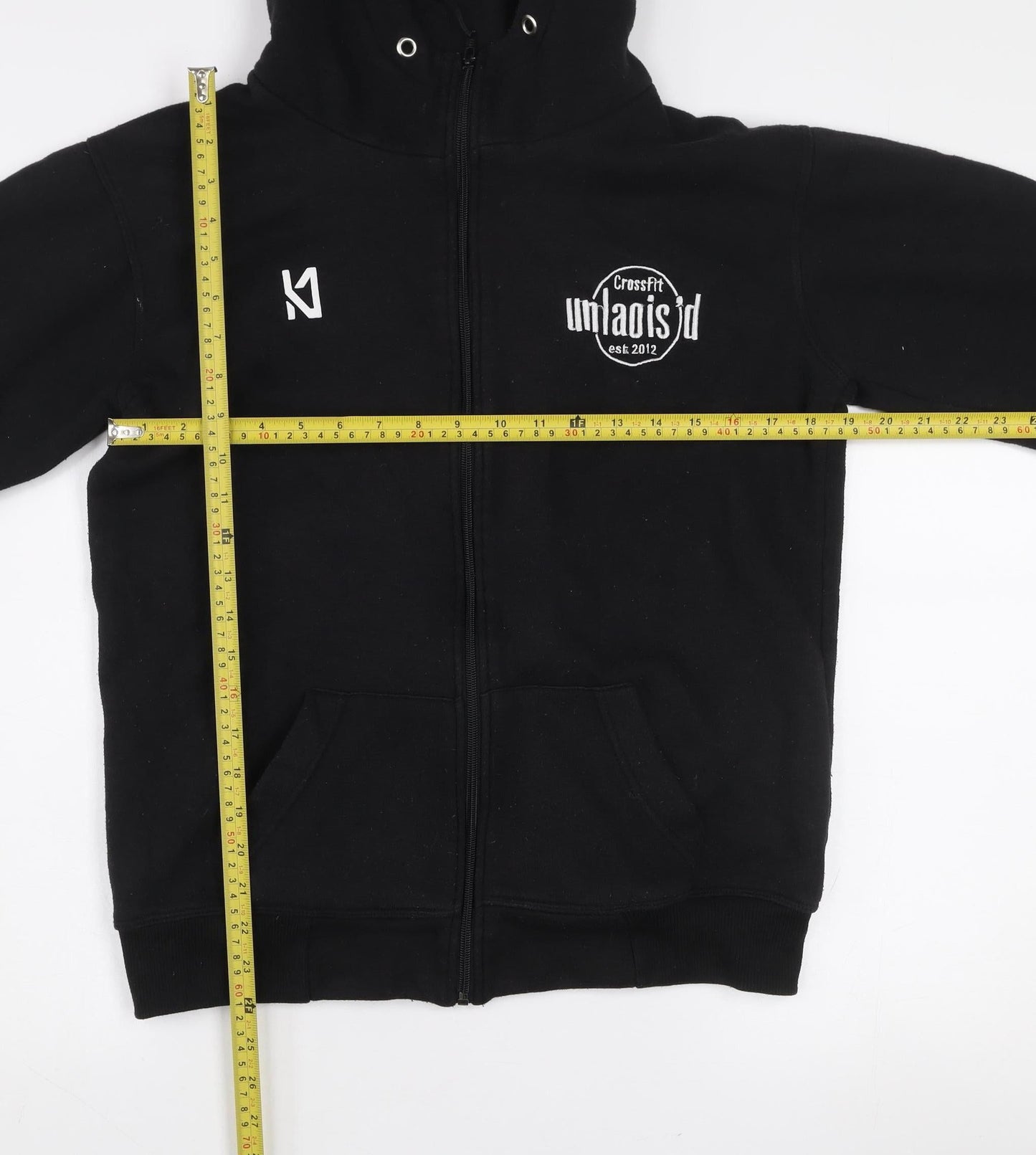 K1 Clothing Men’s Black Small Full Zip Hooded Jacket CrossFit Style