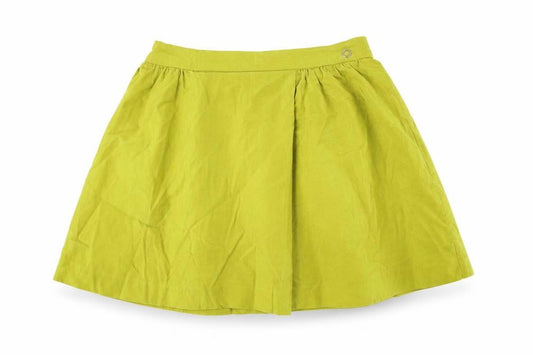 Front view of Massimo Dutti Teens Green A-Line Cotton Short Skirt 9-10 Years