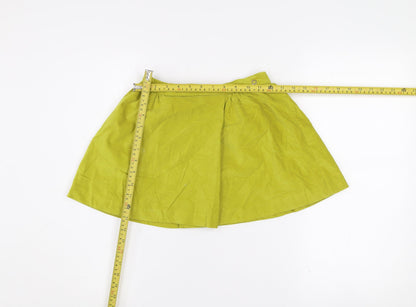 Massimo Dutti Teens Green A-Line Cotton Short Skirt 9-10 Years