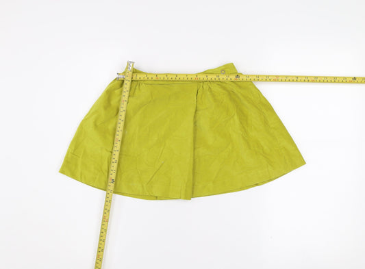 Massimo Dutti Teens Green A-Line Cotton Short Skirt 9-10 Years