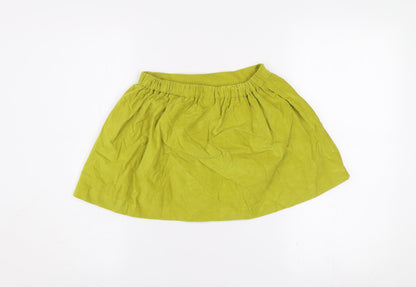 Massimo Dutti Teens Green A-Line Cotton Short Skirt 9-10 Years