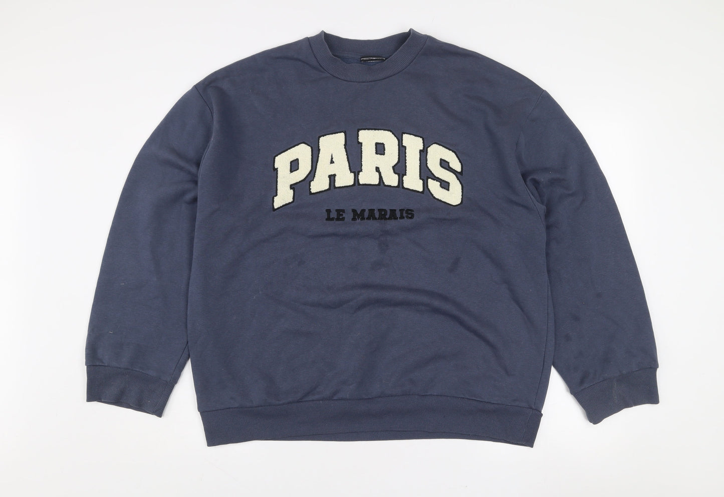 ASOS Design Women's Navy Paris Le Marais Pullover Sweatshirt Size S