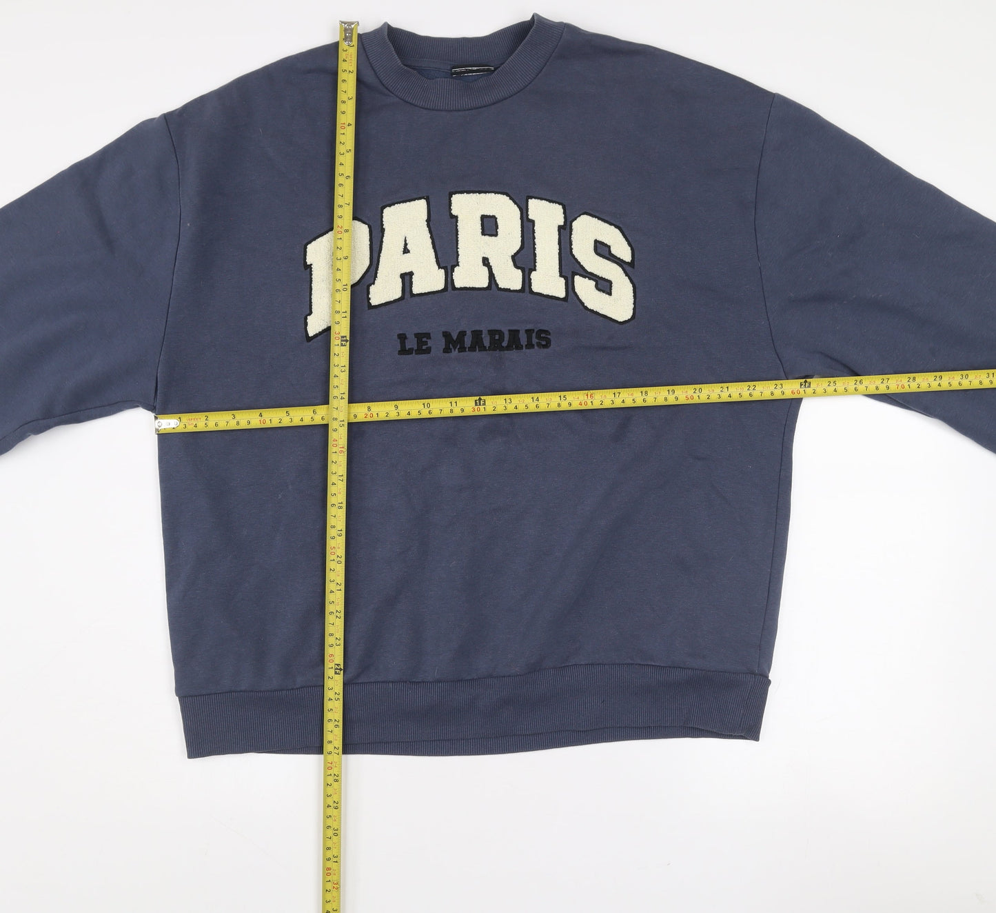 ASOS Design Women's Navy Paris Le Marais Pullover Sweatshirt Size S