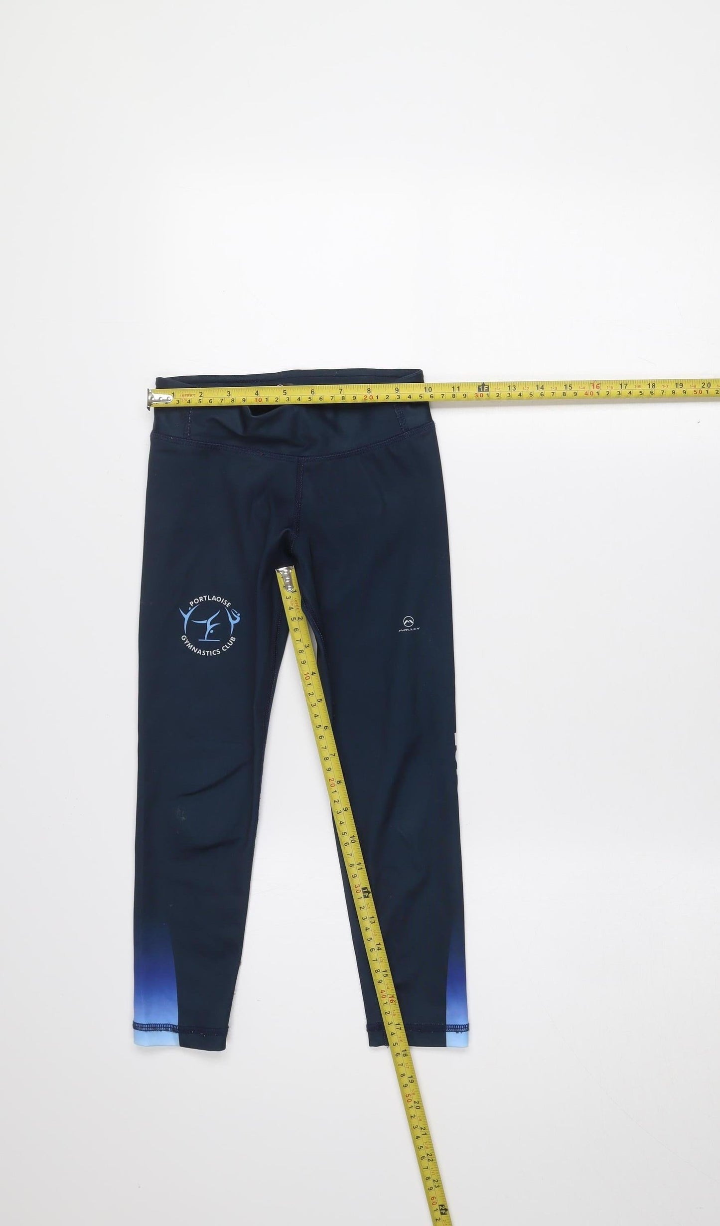 Malley Girls Blue 6-7 Years Ankle Sports Nylon Stretch Leggings
