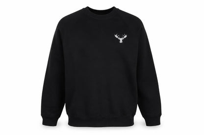 Russell Men's Black Embroidered Crew Neck Pullover Sweatshirt M