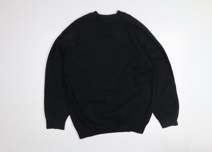 Russell Men's Black Embroidered Crew Neck Pullover Sweatshirt M