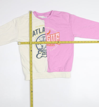 Primark Girls Multicoloured 7-8 Years Colourblock Pullover Sweatshirt