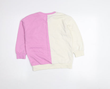 Primark Girls Multicoloured 7-8 Years Colourblock Pullover Sweatshirt