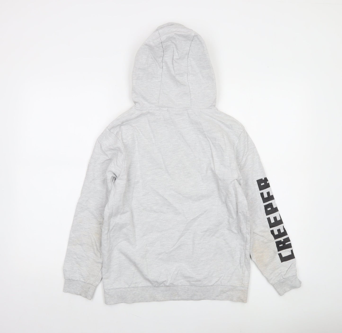 JINX Minecraft Boys Grey Pullover Hoodie 12-13 Years Creeper Design
