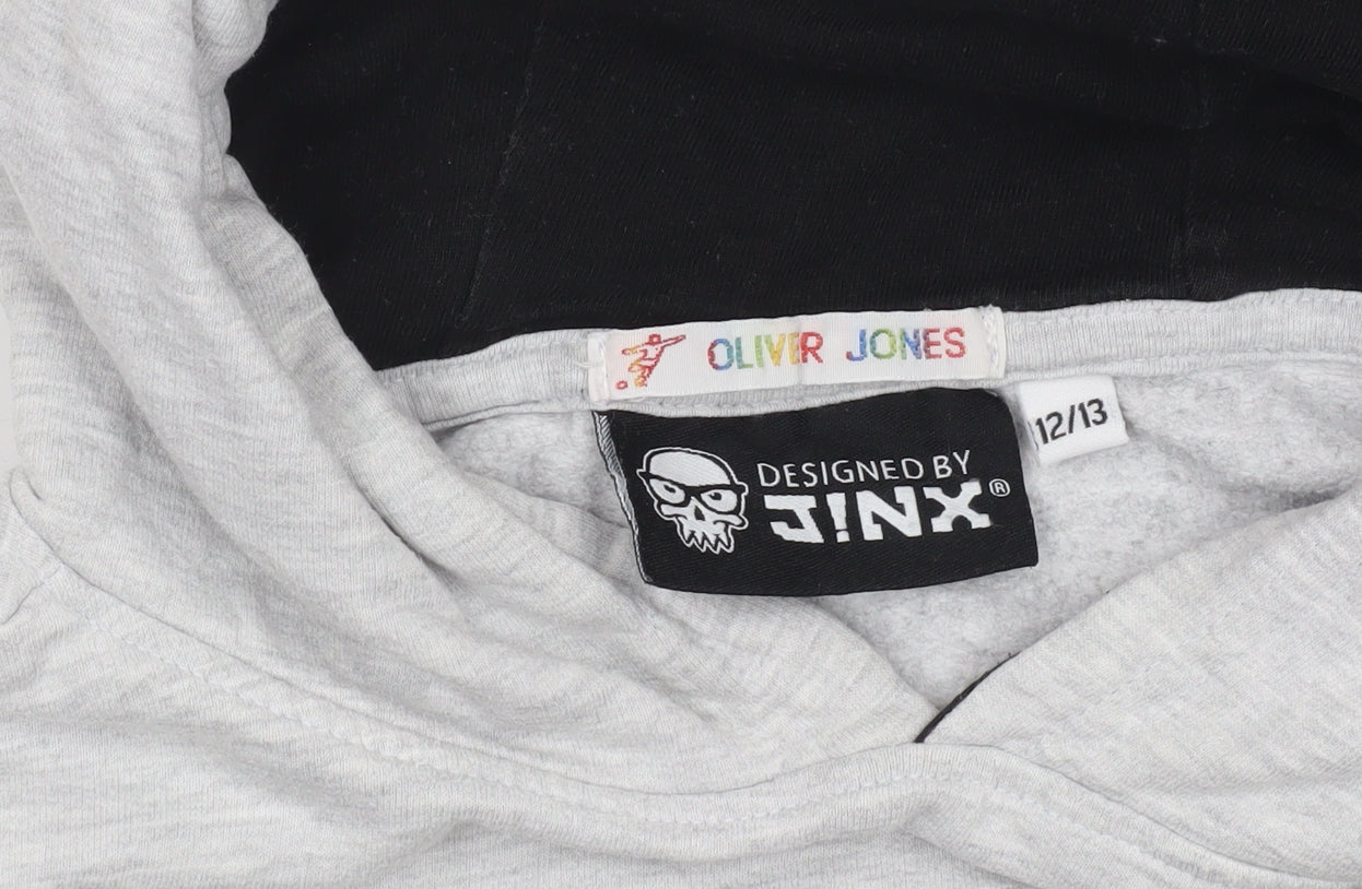 JINX Minecraft Boys Grey Pullover Hoodie 12-13 Years Creeper Design