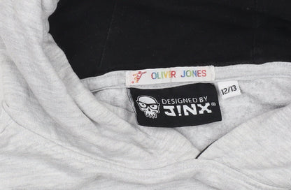 JINX Minecraft Boys Grey Pullover Hoodie 12-13 Years Creeper Design