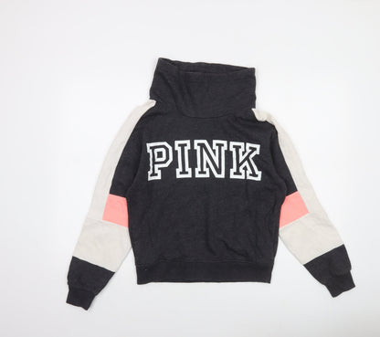 Victoria's Secret PINK Women's Grey Colourblock Pullover Sweatshirt XS