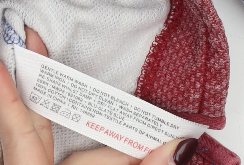 FatFace Boys Blue Striped 1/4 Zip Sweatshirt 12-13 Years Cotton