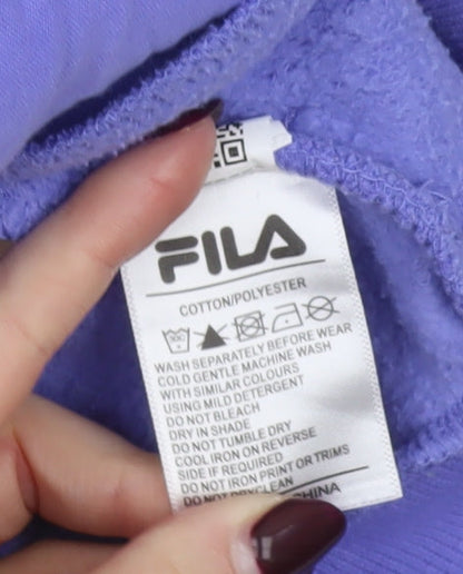 Fila Womens Purple Pullover Hoodie Size 14 Cotton Blend