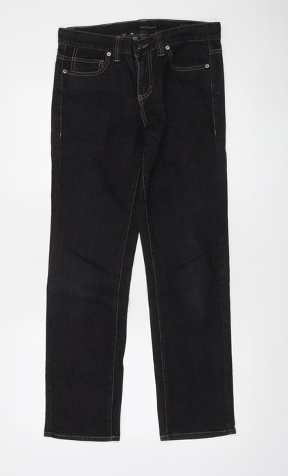 Calvin Klein Womens Black Straight Leg Jeans Size 6 Slim Fit Denim