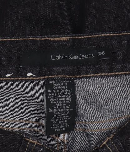 Calvin Klein Womens Black Straight Leg Jeans Size 6 Slim Fit Denim