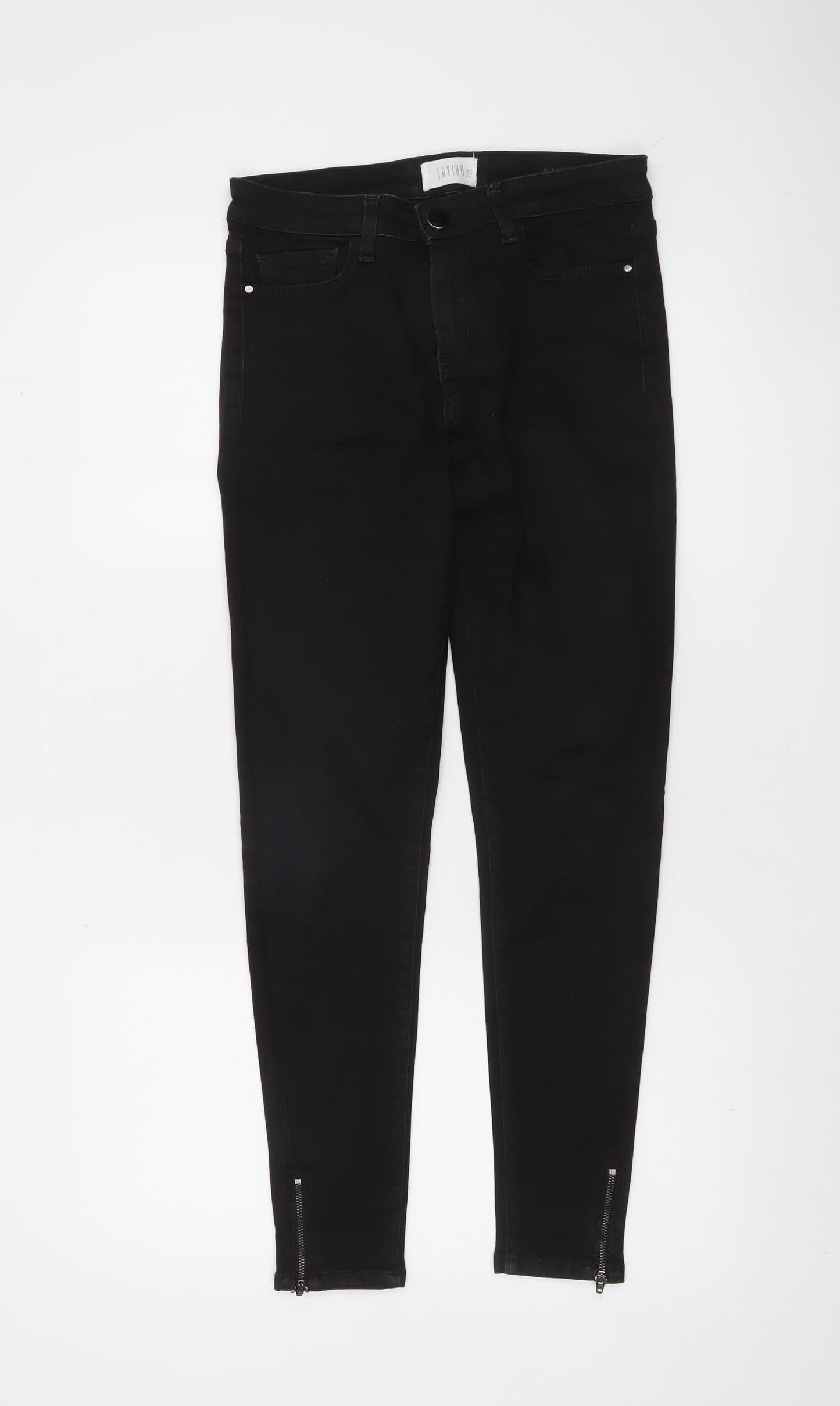Savida Women’s Black Ankle Zip Skinny Jeans Size 10