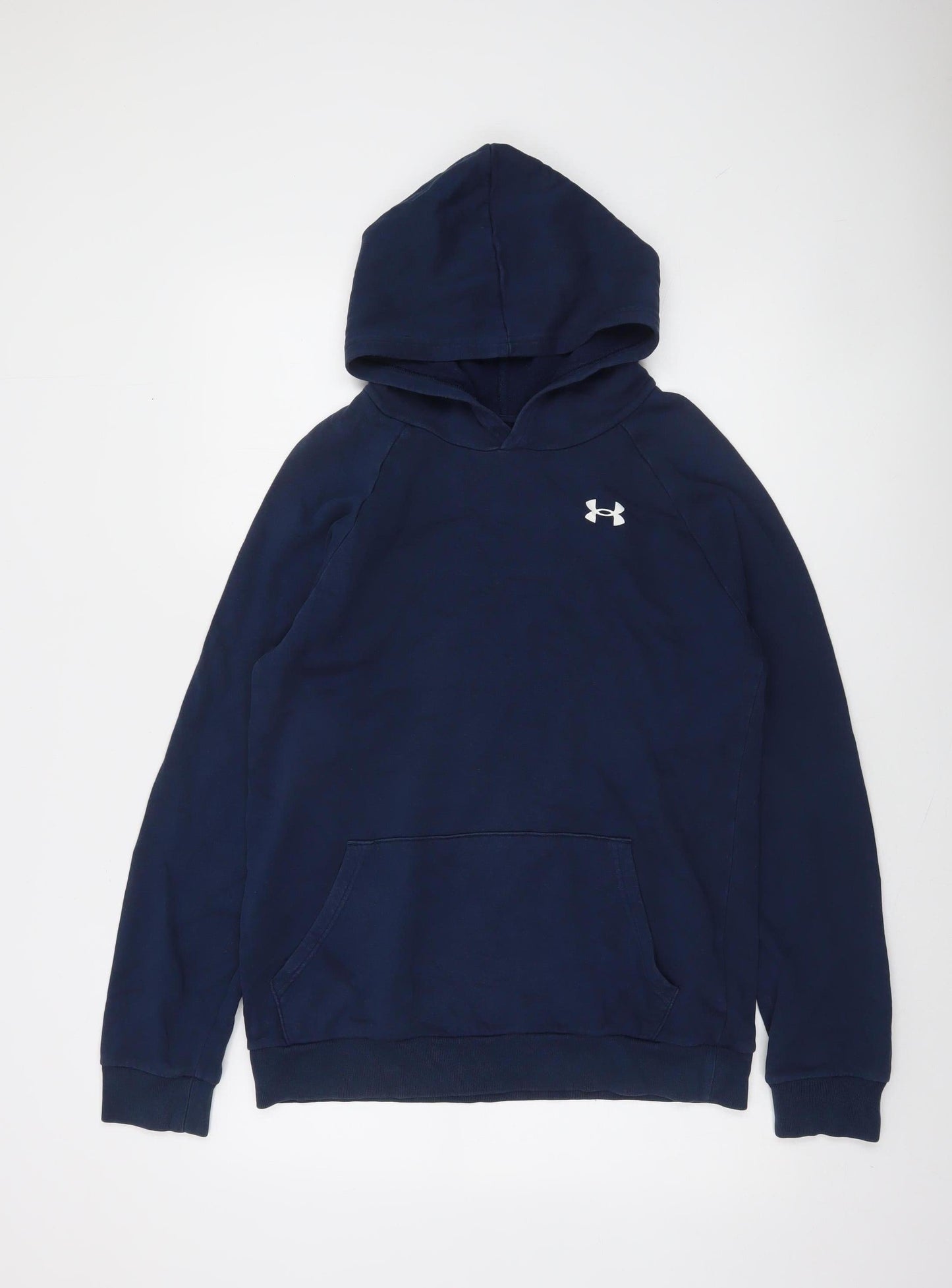 Under Armour Boys Blue Pullover Hoodie YXL Loose Fit Cotton Blend