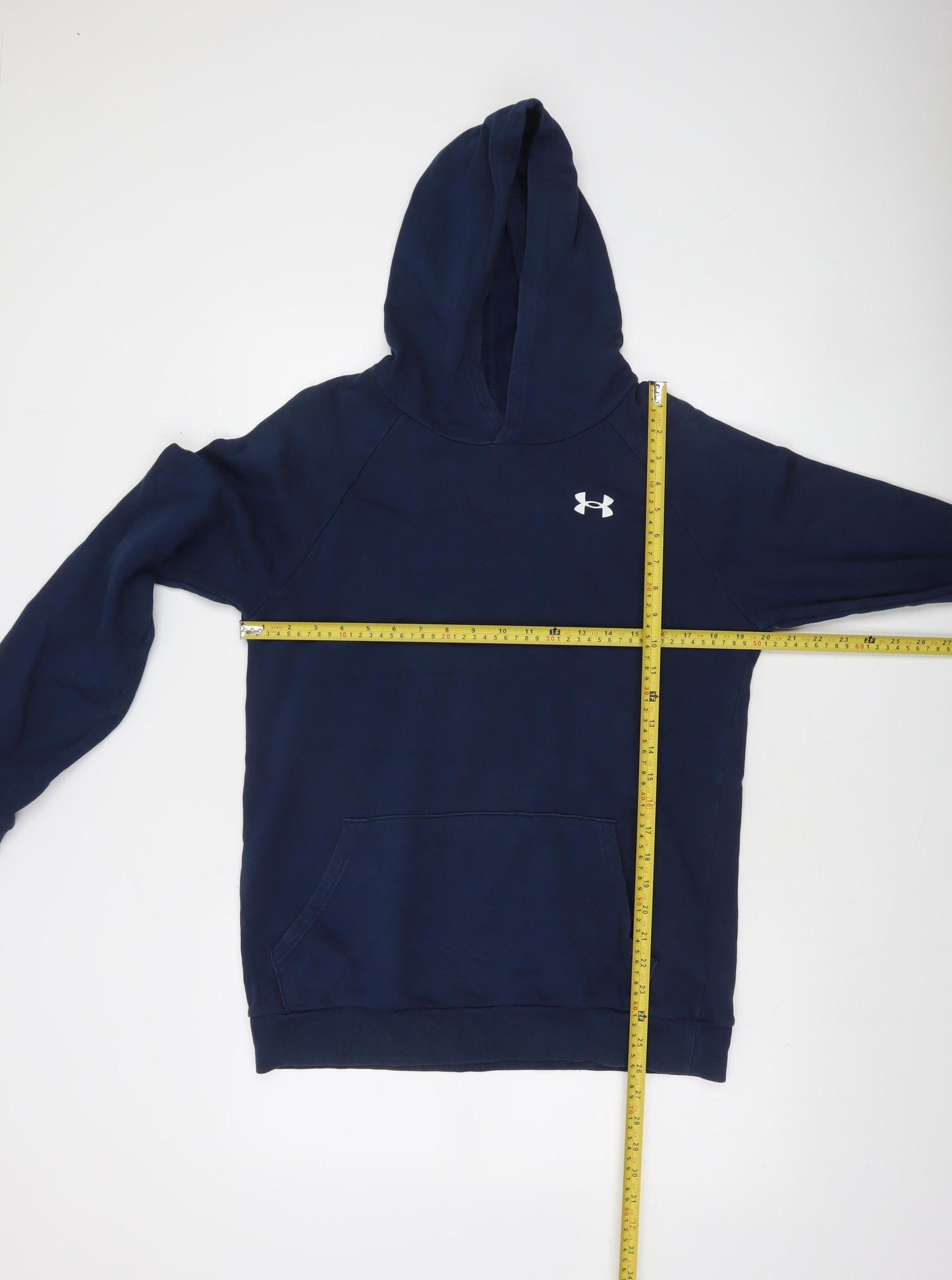 Under Armour Boys Blue Pullover Hoodie YXL Loose Fit Cotton Blend