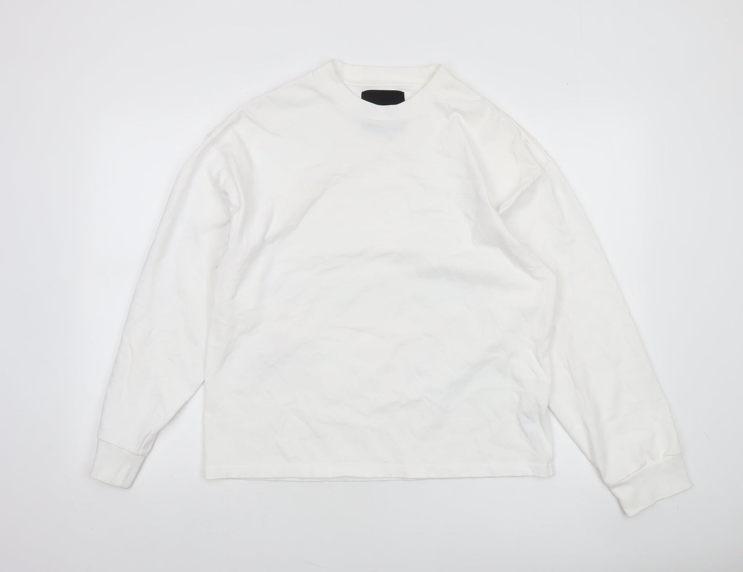 Unknown LDN Women White XS Pullover Sweatshirt Rhinestone Logo