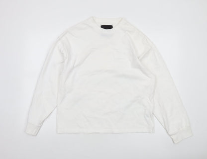 Unknown LDN Women White XS Pullover Sweatshirt Rhinestone Logo