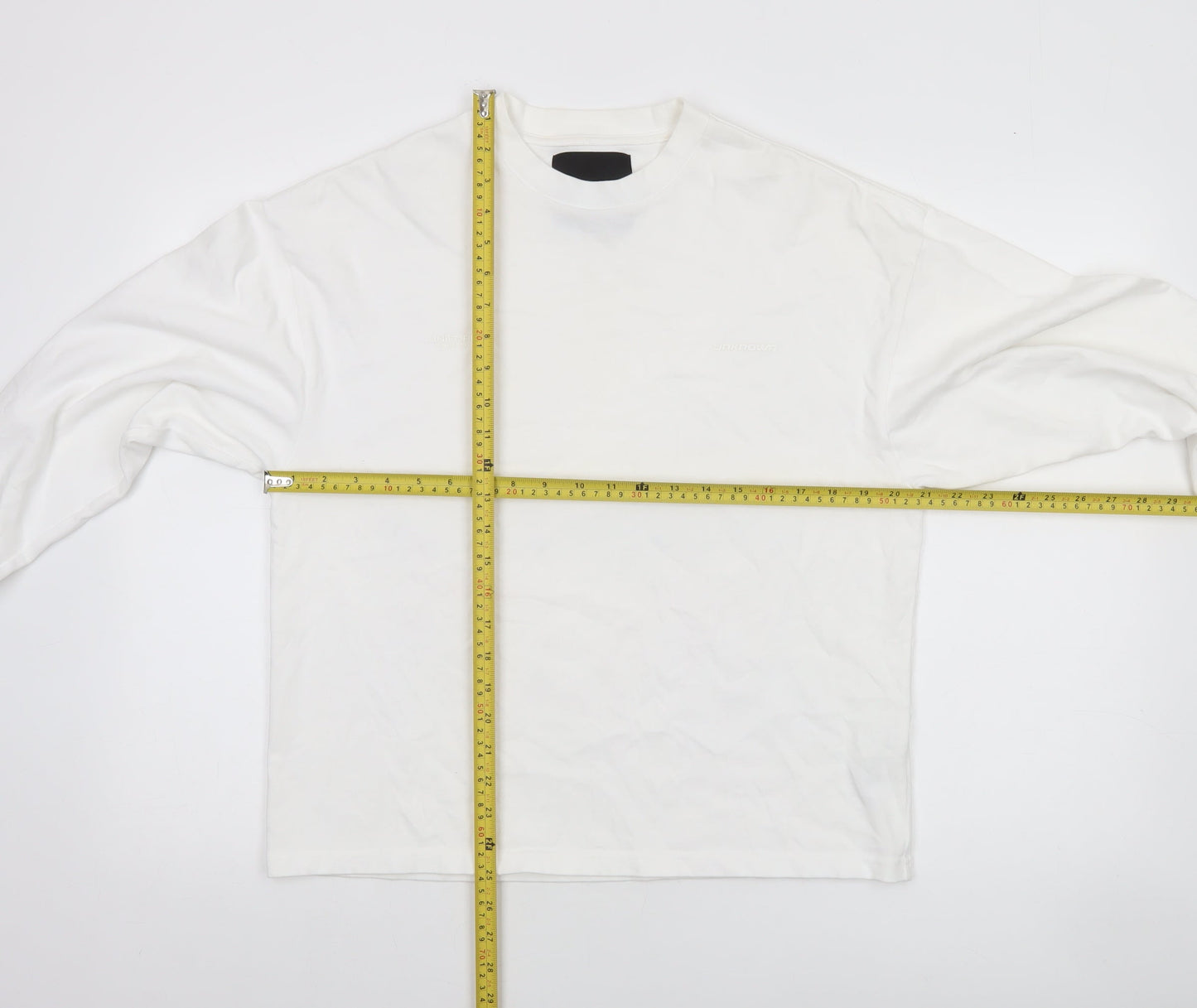 Unknown LDN Women White XS Pullover Sweatshirt Rhinestone Logo