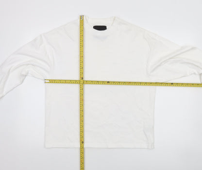 Unknown LDN Women White XS Pullover Sweatshirt Rhinestone Logo