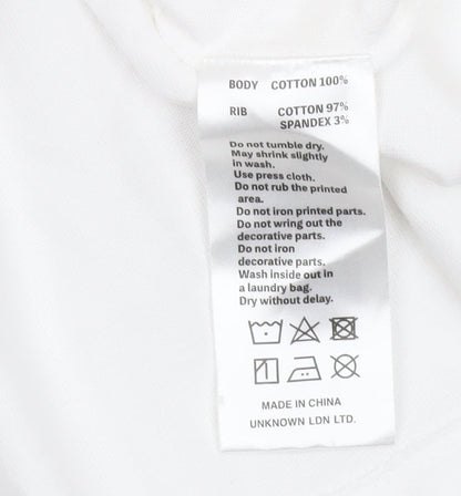 Unknown LDN Women White XS Pullover Sweatshirt Rhinestone Logo