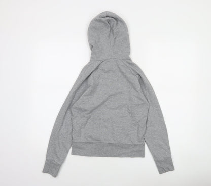 Nike Boys Grey Pullover Hoodie 10-12 Years Cotton Blend Fleece