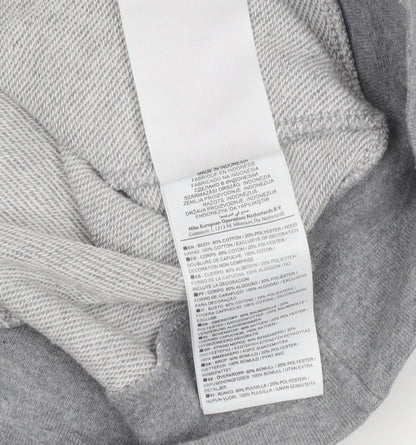 Nike Boys Grey Pullover Hoodie 10-12 Years Cotton Blend Fleece