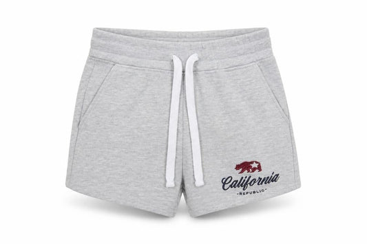 Reflex Womens Grey Sweat Shorts S Casual California Embroidered Activewear