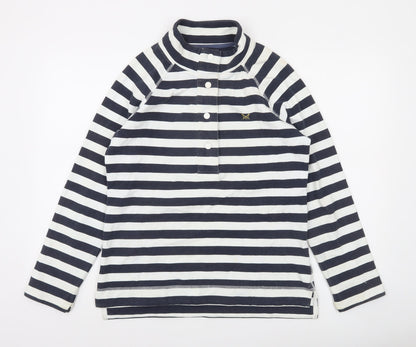 Crew Clothing Company Women's Navy Stripe Henley Sweatshirt Size 10