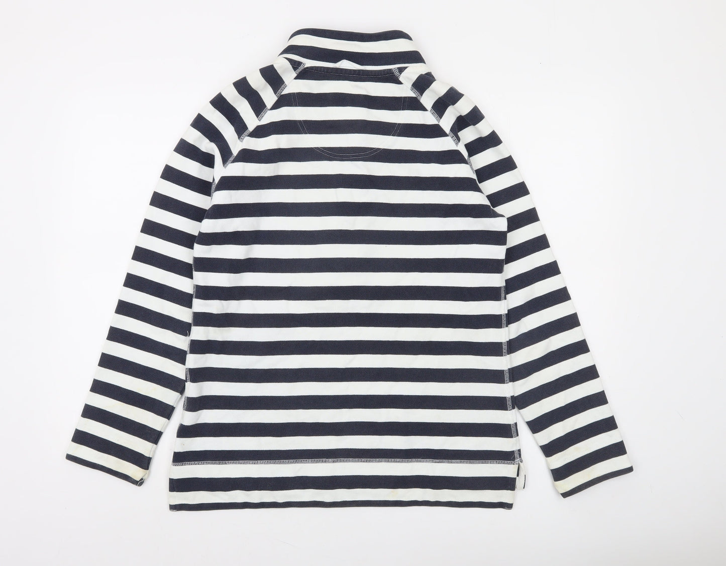 Crew Clothing Company Women's Navy Stripe Henley Sweatshirt Size 10