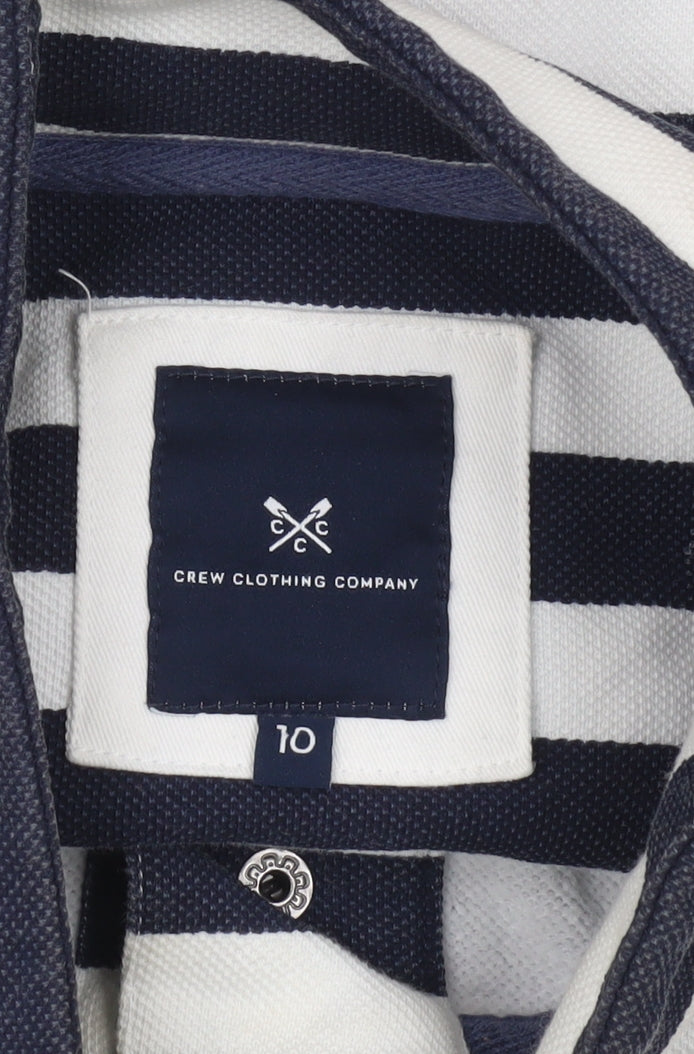 Crew Clothing Company Women's Navy Stripe Henley Sweatshirt Size 10