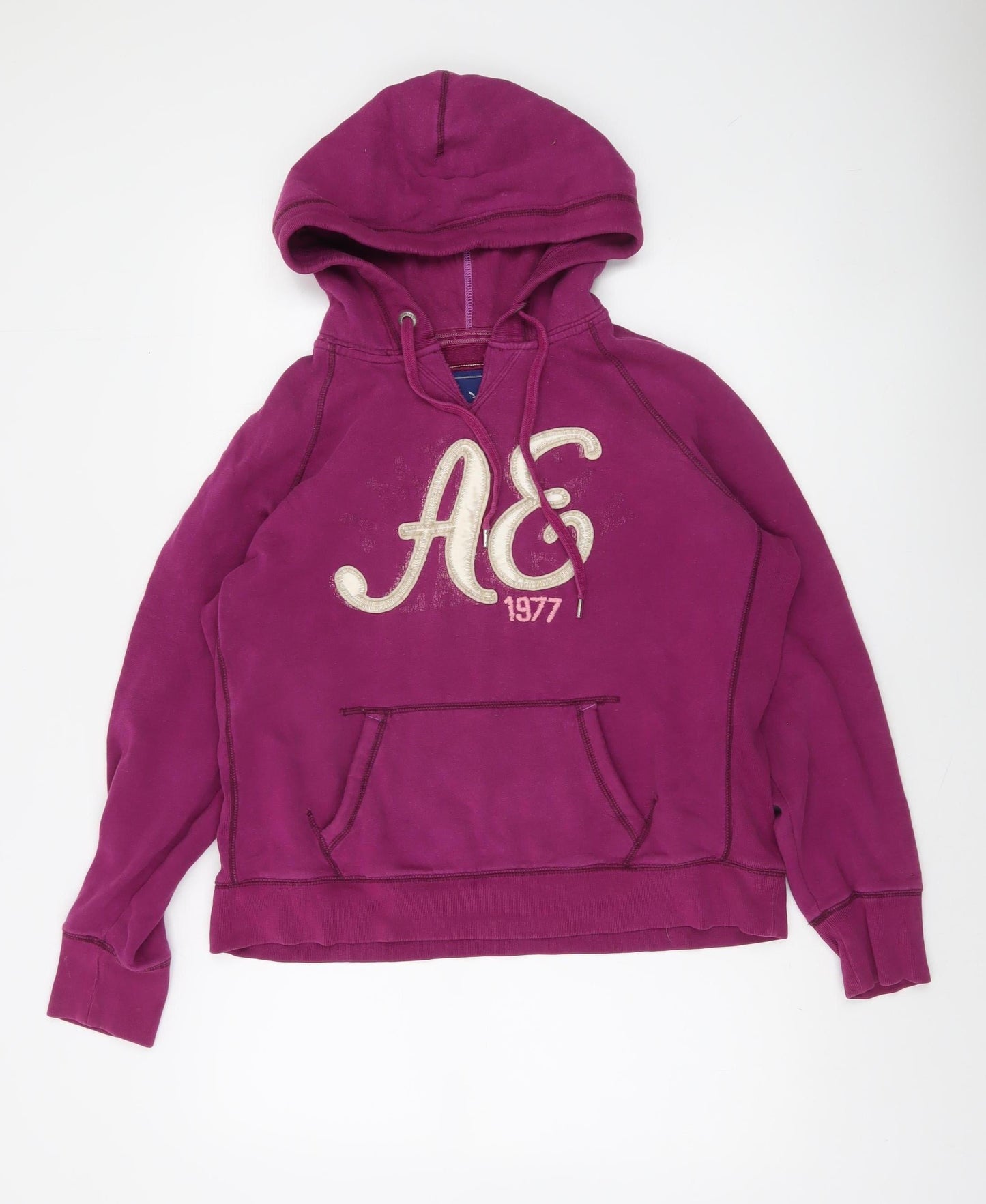 American Eagle Womens Purple Pullover Hoodie XL Graphic Print Casual