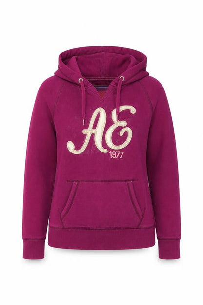 American Eagle Womens Purple Pullover Hoodie XL Graphic Print Casual