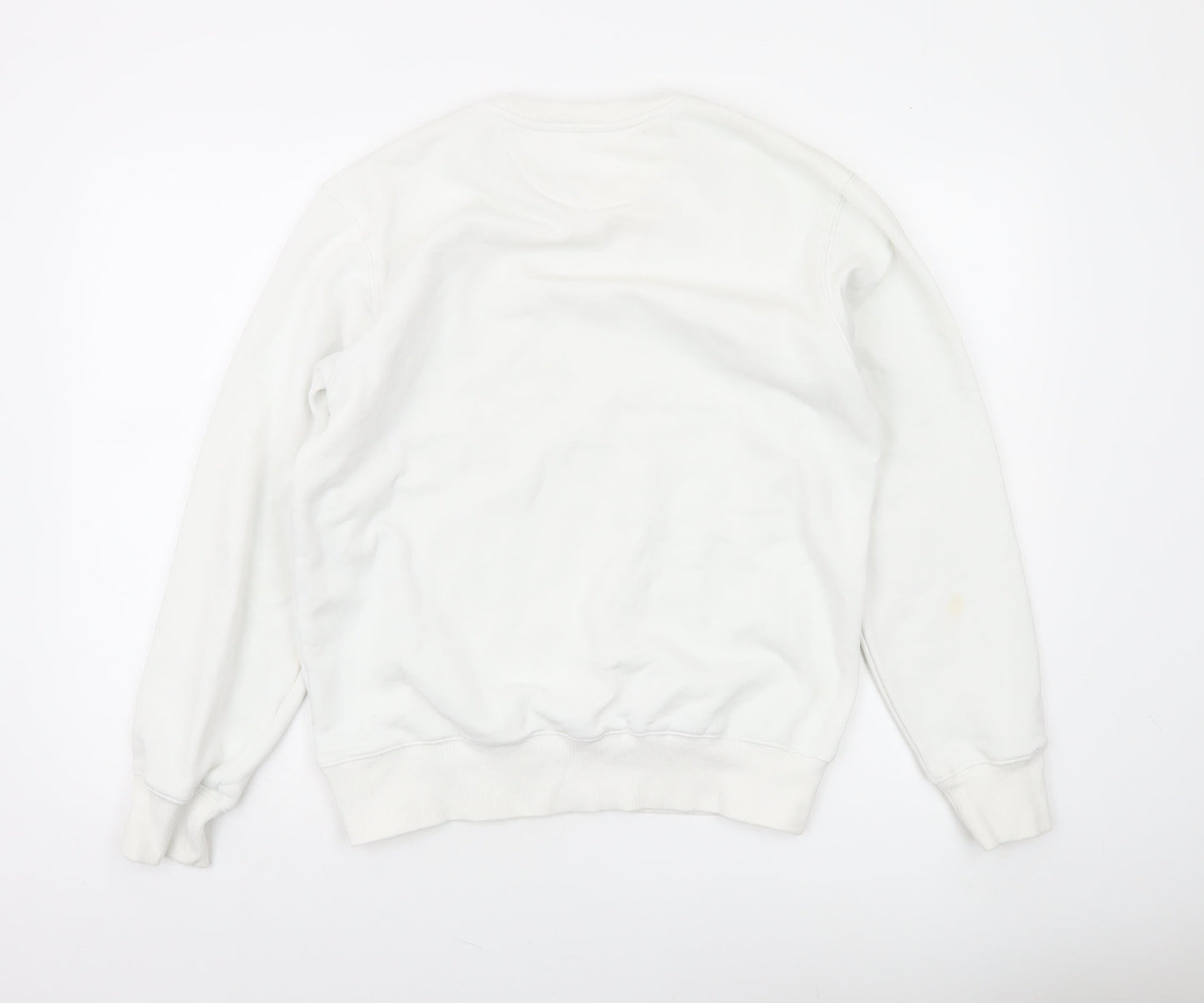 Natives Men White Graphic Logo Crew Neck Sweatshirt Size L