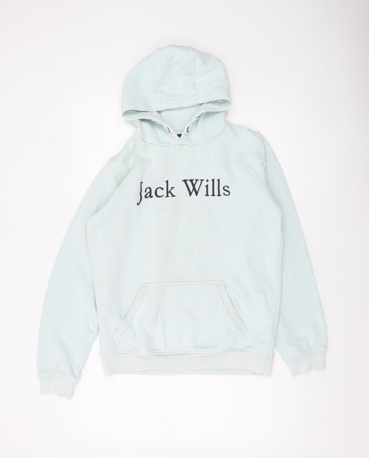 Jack Wills Boys Blue Hoodie 14-15 Years Pullover Cotton Blend Logo