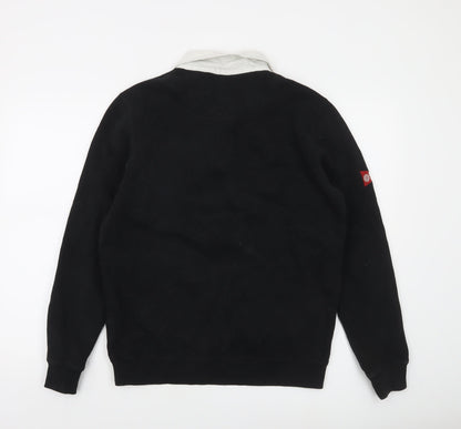 Superdry Men’s Black M Collared Henley Rugby Sweatshirt